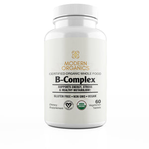 
                  
                    Load image into Gallery viewer, Certified Organic Whole Food B-Complex Supplement Bottle Front View
                  
                