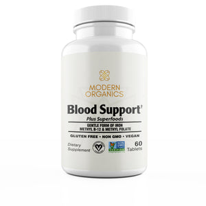 
                  
                    Load image into Gallery viewer, Blood Support Iron Plus Superfoods Supplement Bottle Front View
                  
                