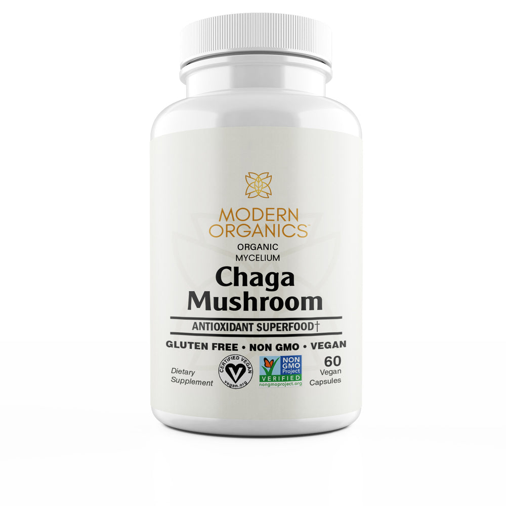 Organic Chaga Mushroom Capsules Bottle